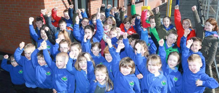 School pupils outside school